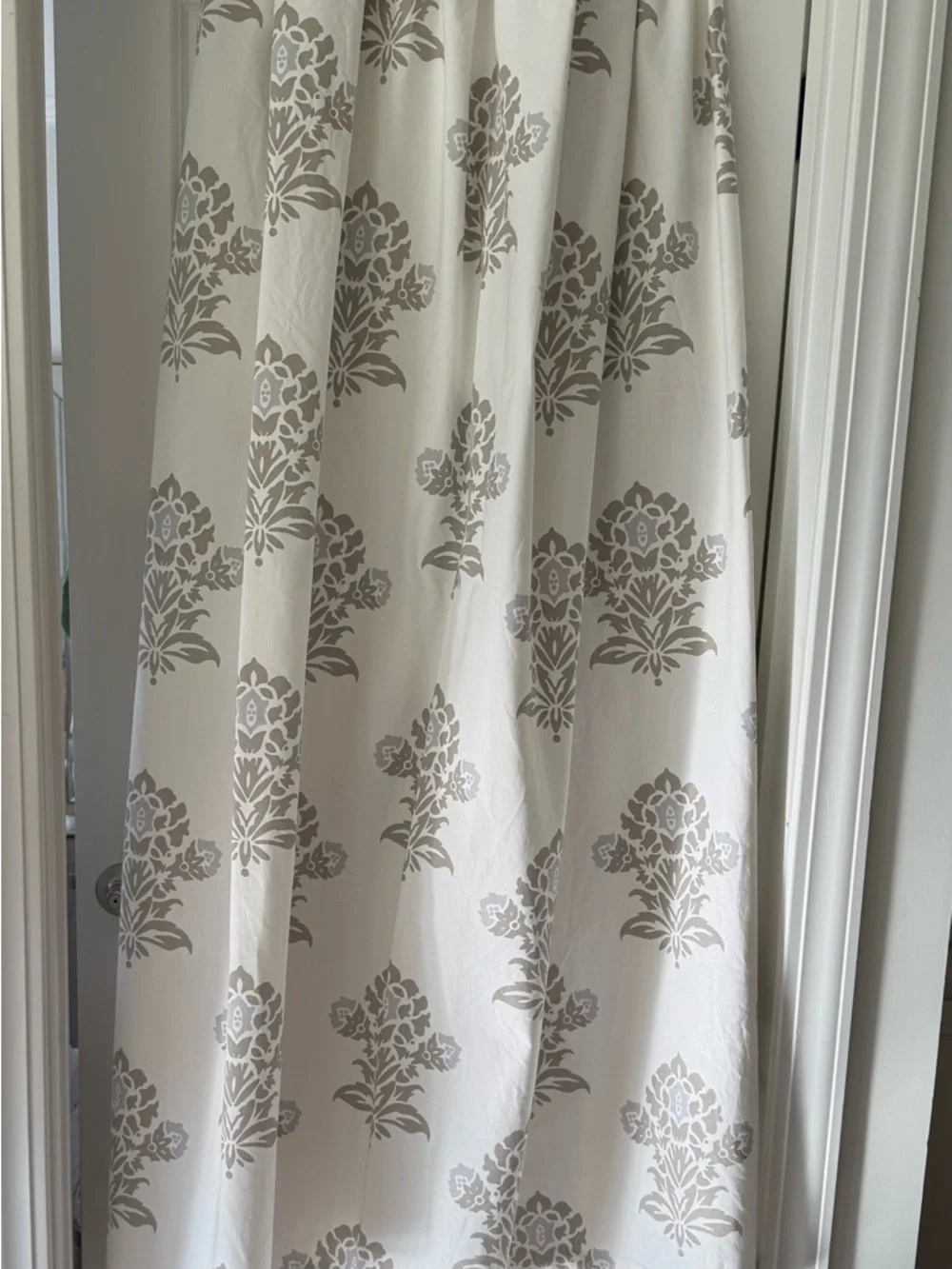 SERENA & LILY 100% Cotton Block Print Shower Curtain 72”x72” Portugal